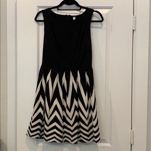 Black and Cream Chevron Dress